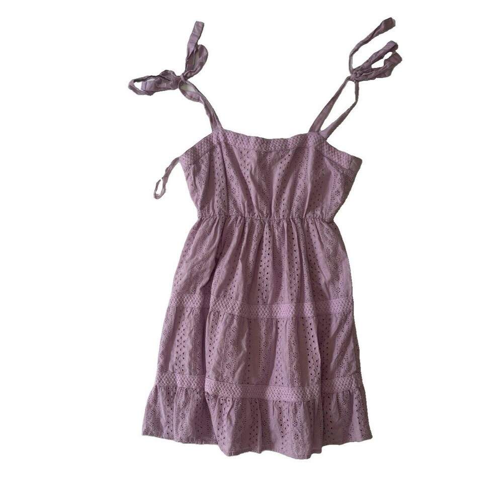 Jessica Simpson Purple Eyelet Lace Babydoll Sundress Size M Coquette Boho